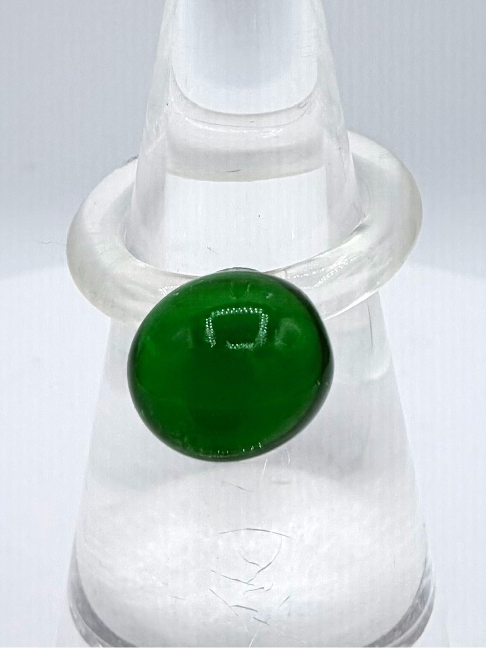 Transparent Emerald Green Dew Drop Acrylic Ring Woman’s Ring Jewelry